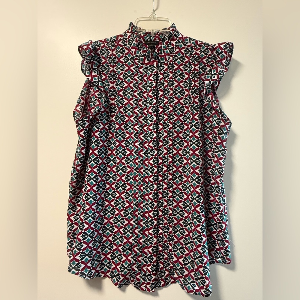 Ann Taylor Factory Ruffle Cap-Sleeve Blouse